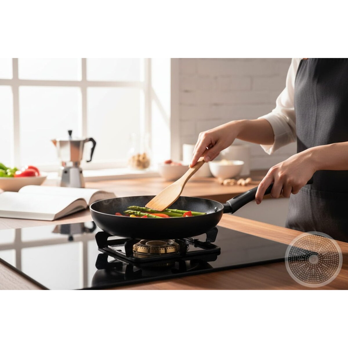 Patelnia tradycyjna do smażenia 28 cm nieprzywierająca NON-STICK czarna indukcja na gaz ZILNER