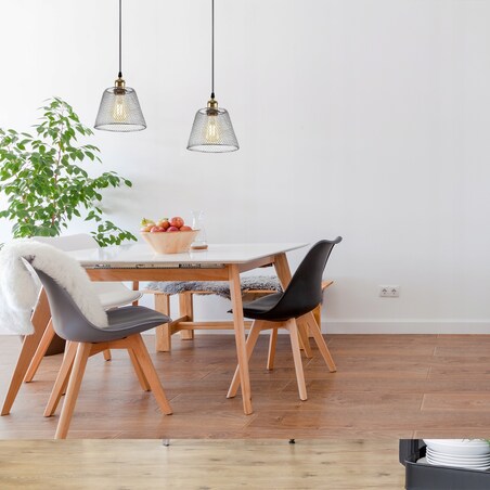 Lampa Sufitowa Wisząca Metalowa Chrom Siatka