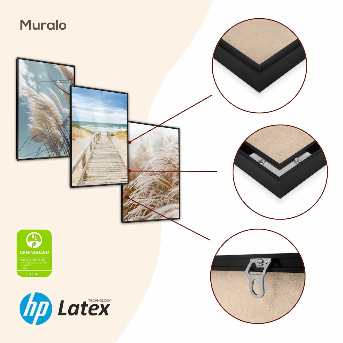 ZESTAW 3x Plakat W Ramie Góry LAS We Mgle Krowa Pejzaże 3D 60x80cm