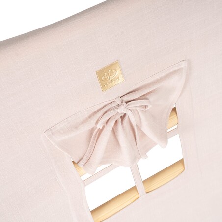 Domek z Drabinką dla Dzieci 60x61cm, Drewno, Len, Wiskoza, Różowy Domek, Czarna Drabinka