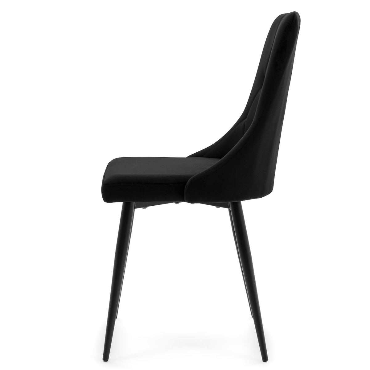 Krzesło tapicerowane welurowe do salonu jadalni CAREN czarne