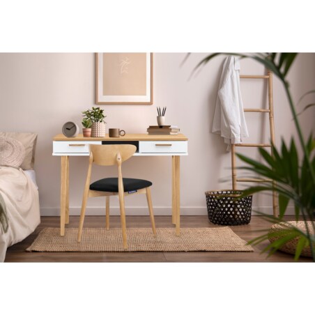 KONSIMO RABI drewniane krzesło dąb czarny welur