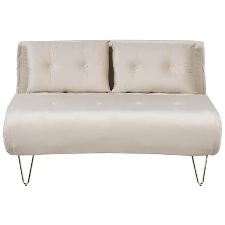 Sofa rozkładana dla 2 osób VESTFOLD Welur Beżowy