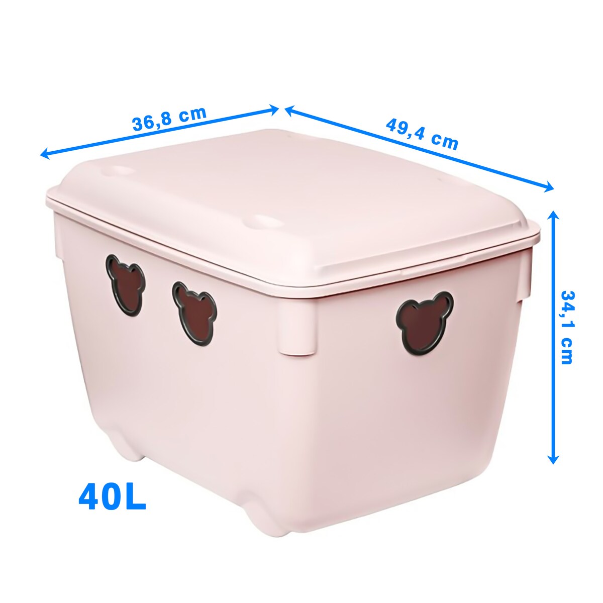 Pojemnik Plastikowy Na Zabawki 40 L Duży Miś Różowy