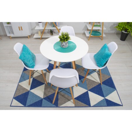 Zestaw Stół Do Jadalni Kuchni Salonu Biura Okrągły Todi 80 Cm Biały + 4 Krzesła Osaka Białe