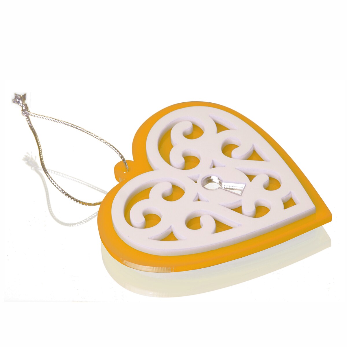 Dekoracja bożonarodzeniowa Serce Żółte Ażur 6szt.