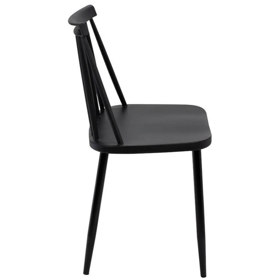 Czarne krzesło jadalniane Ribs Black tradycyjne do kuchni