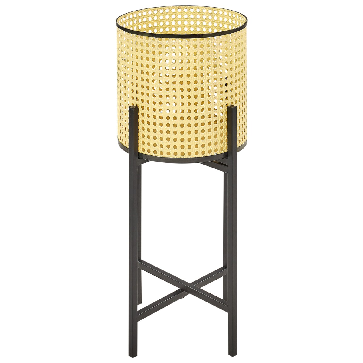 Doniczka na stojaku metalowa beżowa FALLOPIA