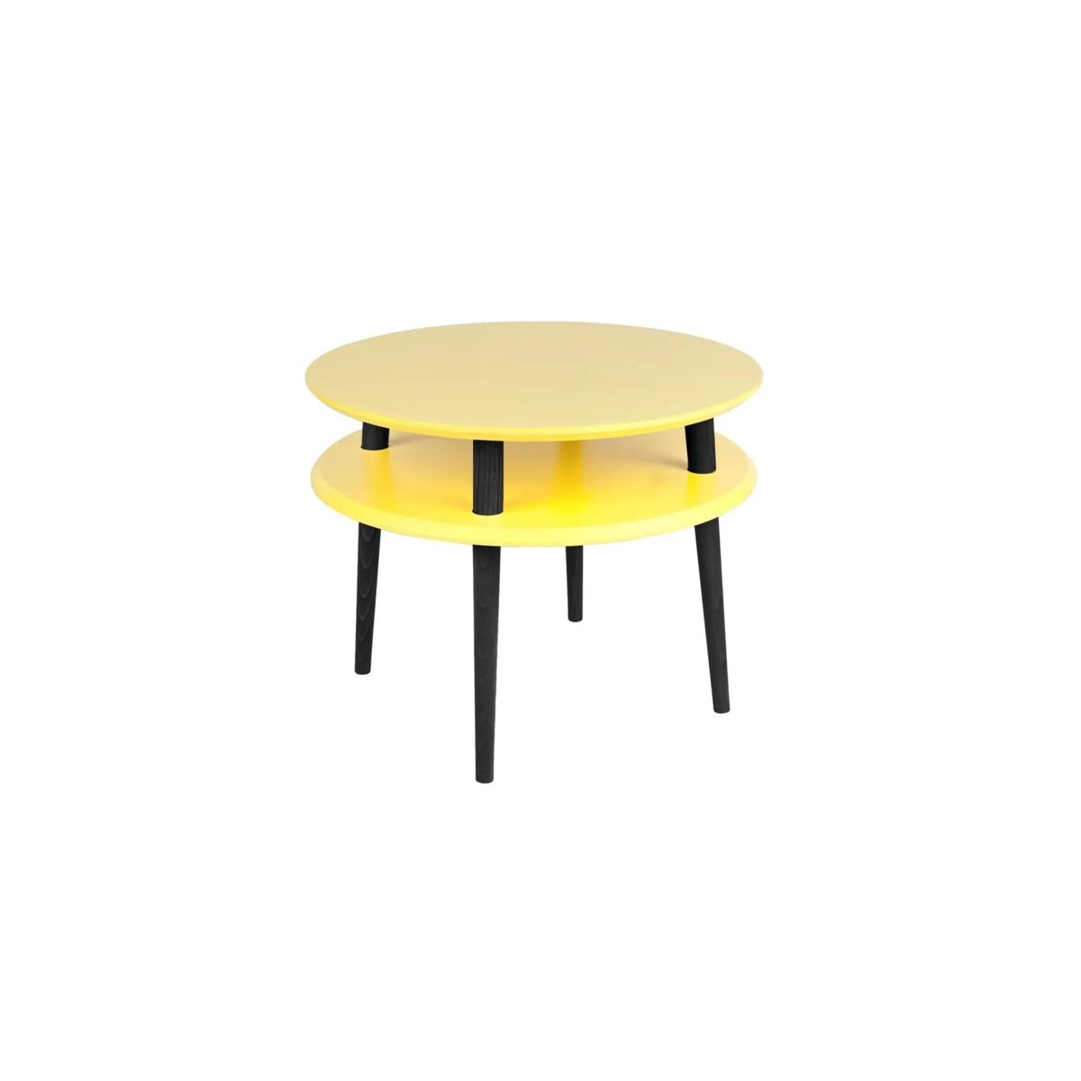 Stolik kawowy UFO MEDIUM 57x57 żółty/czarny