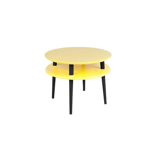 Stolik kawowy UFO MEDIUM 57x57 żółty/czarny