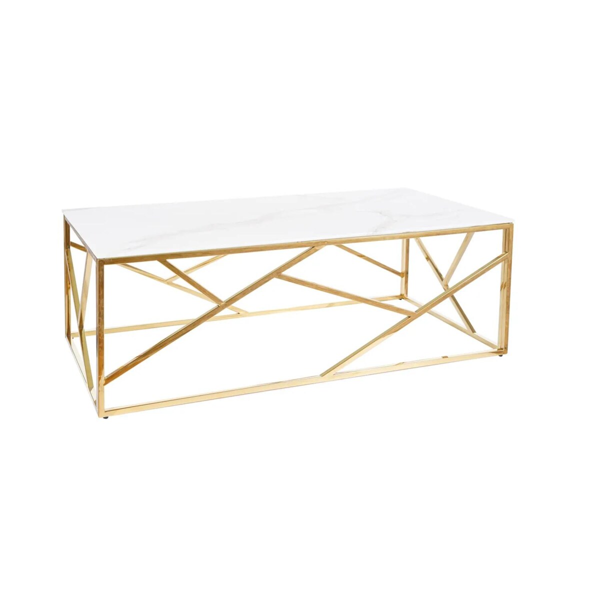 Ława ESCADA A II 120x60 biały marmur/złota