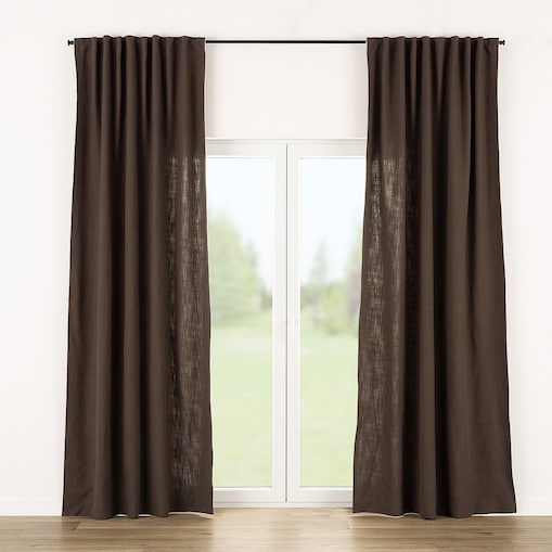 Zasłona gotowa na taśmie marszczącej 140x280cm dark brown 1 szt. 140x280 brązowy