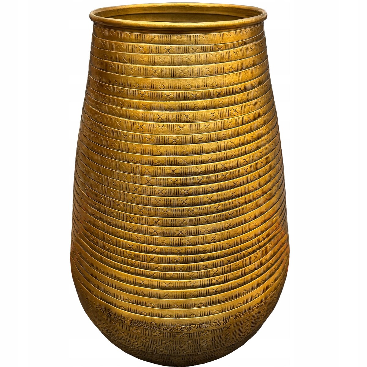 WAZON KWIATY BUKIET ZŁOTY LOFTOWY 38cm na tulipany metalowy duży wysoki