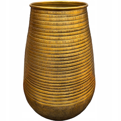 WAZON KWIATY BUKIET ZŁOTY LOFTOWY 38cm na tulipany metalowy duży wysoki