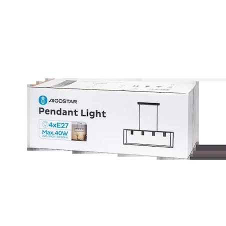 4-punktowa metalowa lampa wisząca z regulowanym drążkiem, e27 40-110 cm