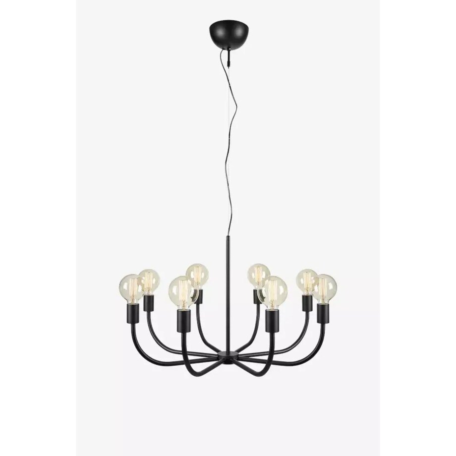 8-punktowy żyrandol salonowy Amistoso nad stół czarny