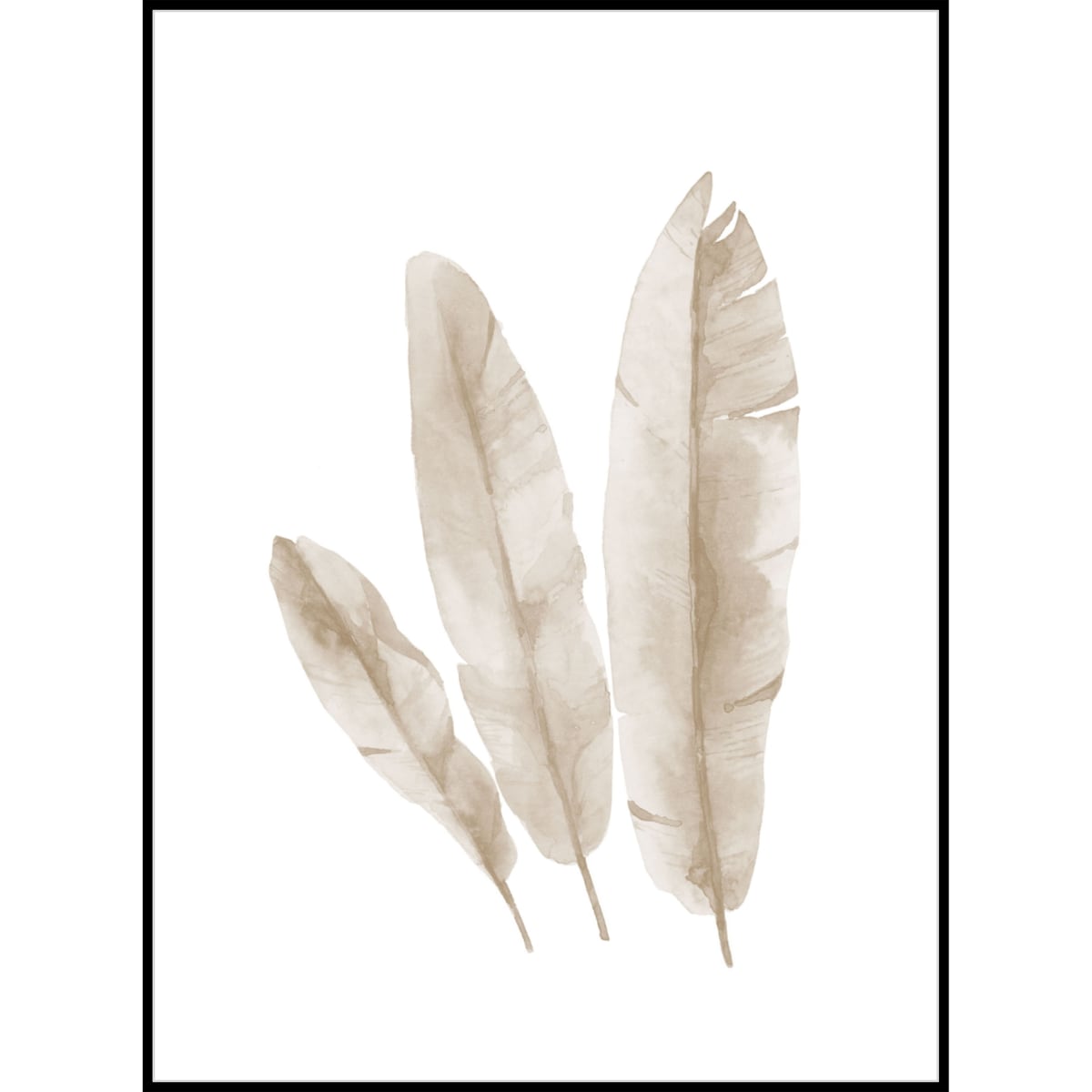 Poster Story, Plakat, Obraz - Beżowe Piórka w Akwareli, wymiary 60 x 84 cm