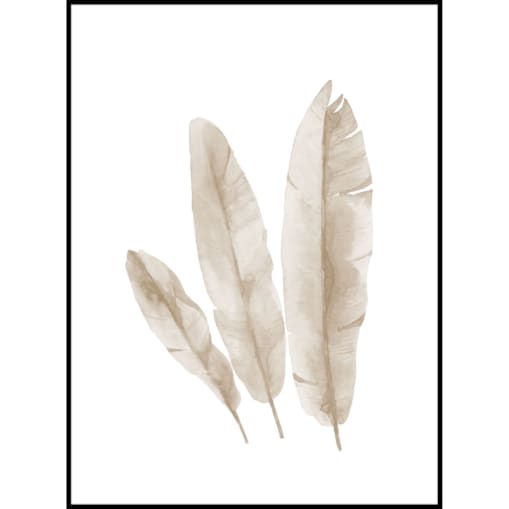 Poster Story, Plakat, Obraz - Beżowe Piórka w Akwareli, wymiary 60 x 84 cm