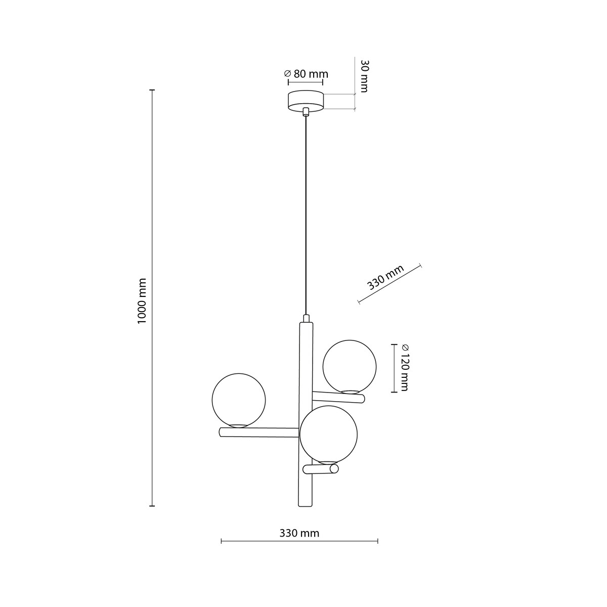 Lampa wisząca ESTERA WOOD ORZECH TK Lighting 10271, 3xG9, biała z orzechem, elegancka do salonu i jadalni