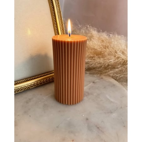 Świeca ekologiczna sojowa dekoracyjna kolumnowa "Terracotta" 100x50mm