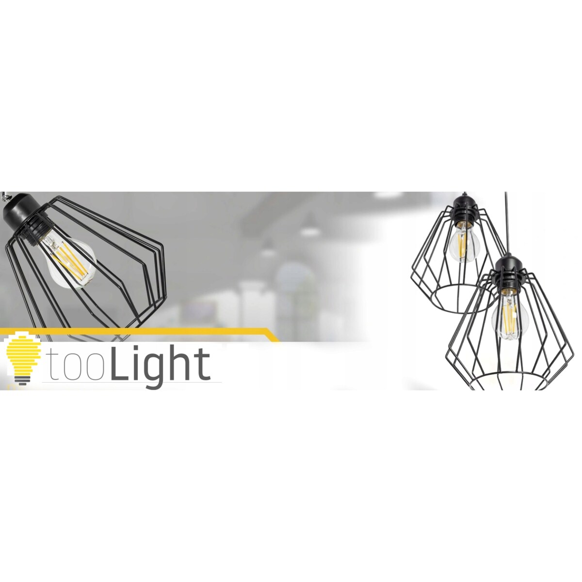 Lampa Sufitowa Wisząca Podwójna Metalowa Loft