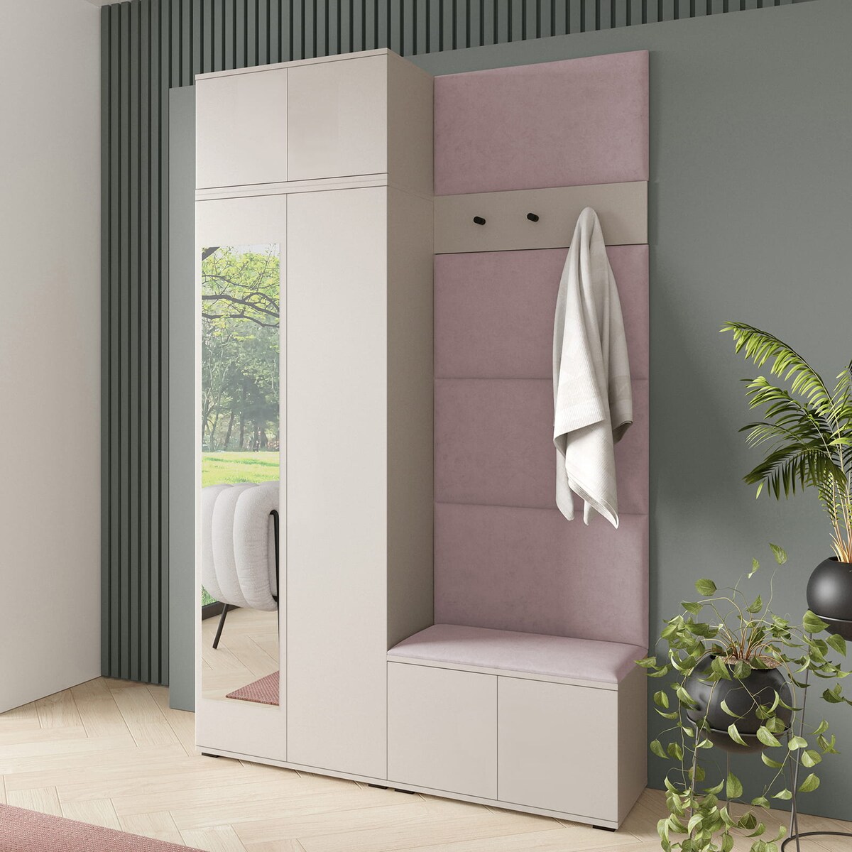 Garderoba Napoli wersja 4 Trinity 19 w kolorze kaszmirowym