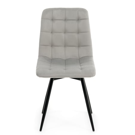 Krzesło tapicerowane obrotowe do salonu ARCO jasnoszary welur