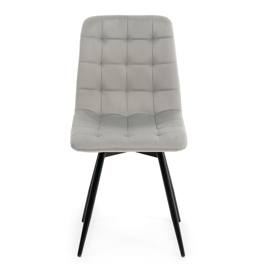 Krzesło tapicerowane obrotowe do salonu ARCO jasnoszary welur