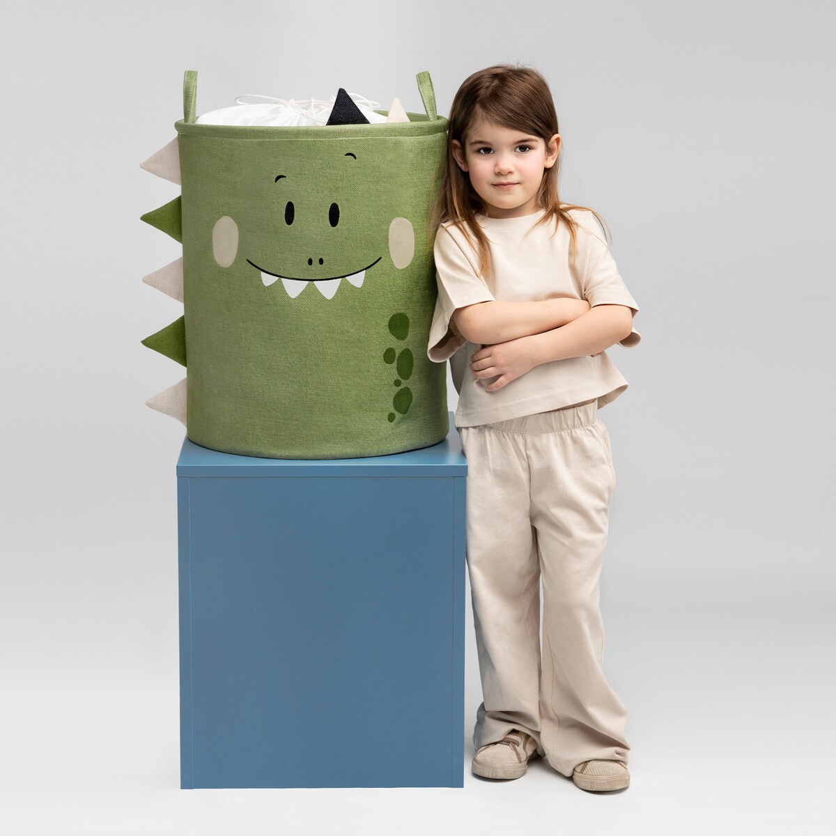 kosz na zabawki sipo, wersja premium, zamykany na ściągacz, dino, xxl