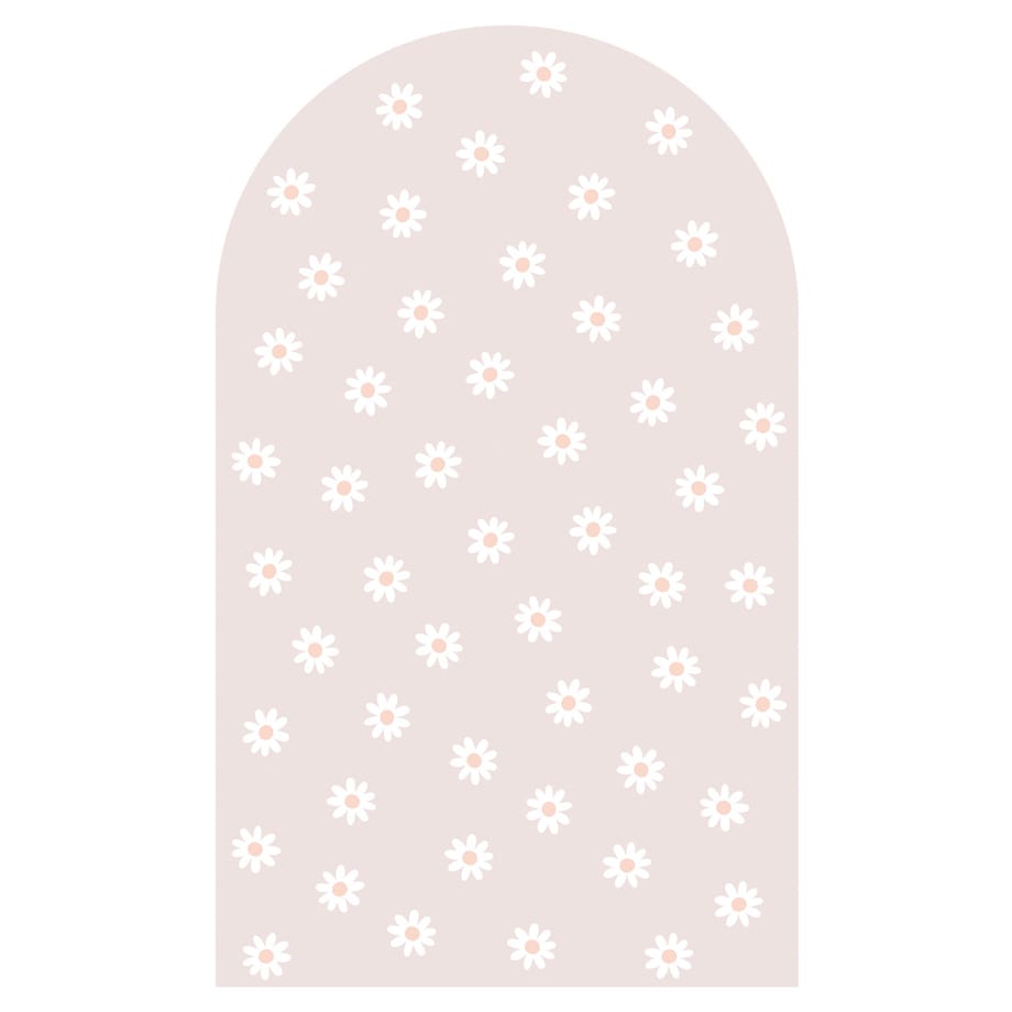 Naklejka na ścianę łuk brudny róż - stokrotki XXL