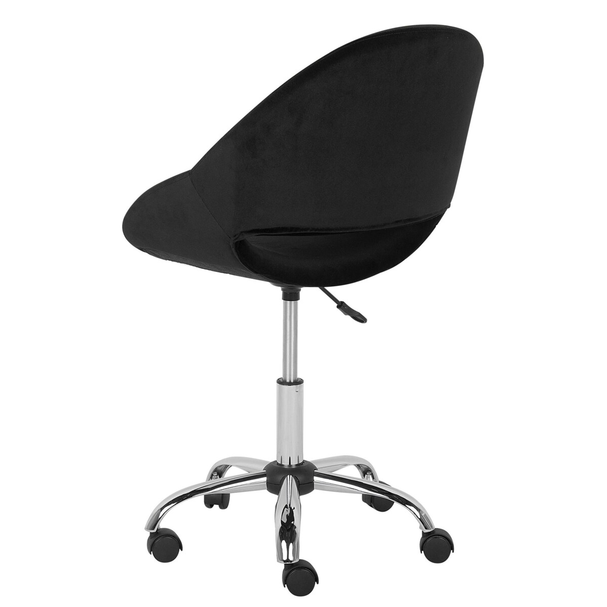 Krzesło biurowe regulowane welurowe czarne SELMA