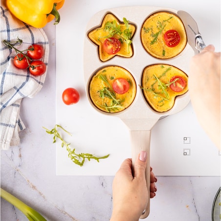 Patelnia marmurkowa 4 w 1 do naleśników jajek placków pancake 18cm BEŻOWA KLAUSBERG