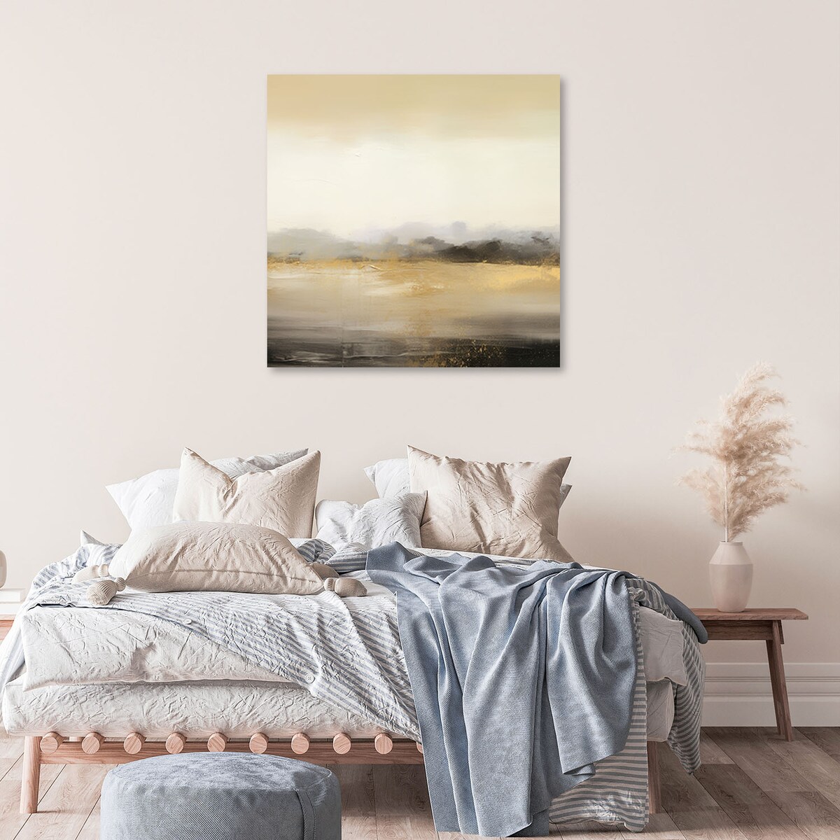 Abstrakcyjny Nowoczesny Obraz do salonu sypialni biura Tekstura Loft Złoty Beżowy 60x60