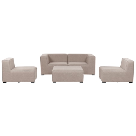 Sofa ogrodowa z otomaną dla 4 osób AREZZO Beżowy Modułowy