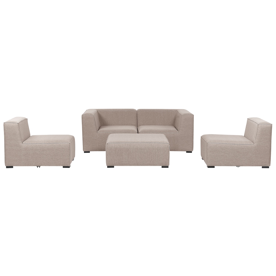Sofa ogrodowa z otomaną dla 4 osób AREZZO Beżowy Modułowy