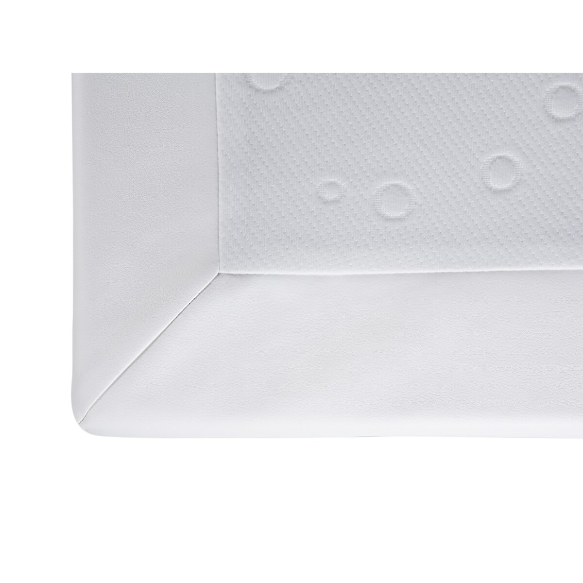 Łóżko kontynentalne ekoskóra 160 x 200 cm biało-czarne PRESIDENT