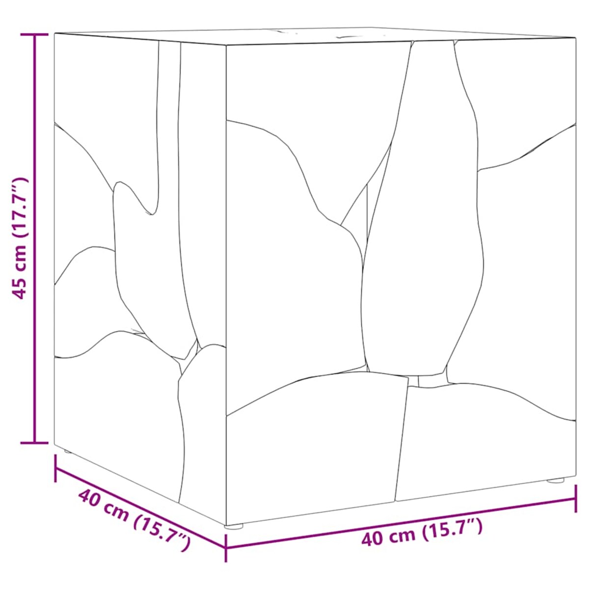 vidaXL Taborety / Stolik kawowy z litego drewna tekowego