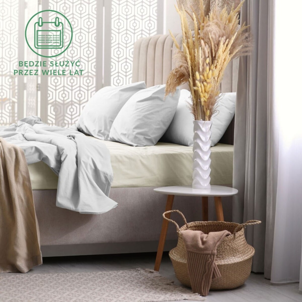 Prześcieradło z bawełny frotte z gumką 160x200 kolor ecru