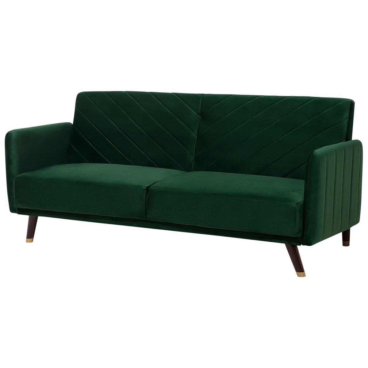 Sofa rozkładana dla 3 osób SENJA Welur Szmaragdowy