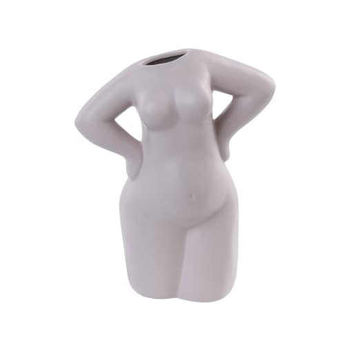 Wazon na kwiaty ceramiczny beżowy KILKIS