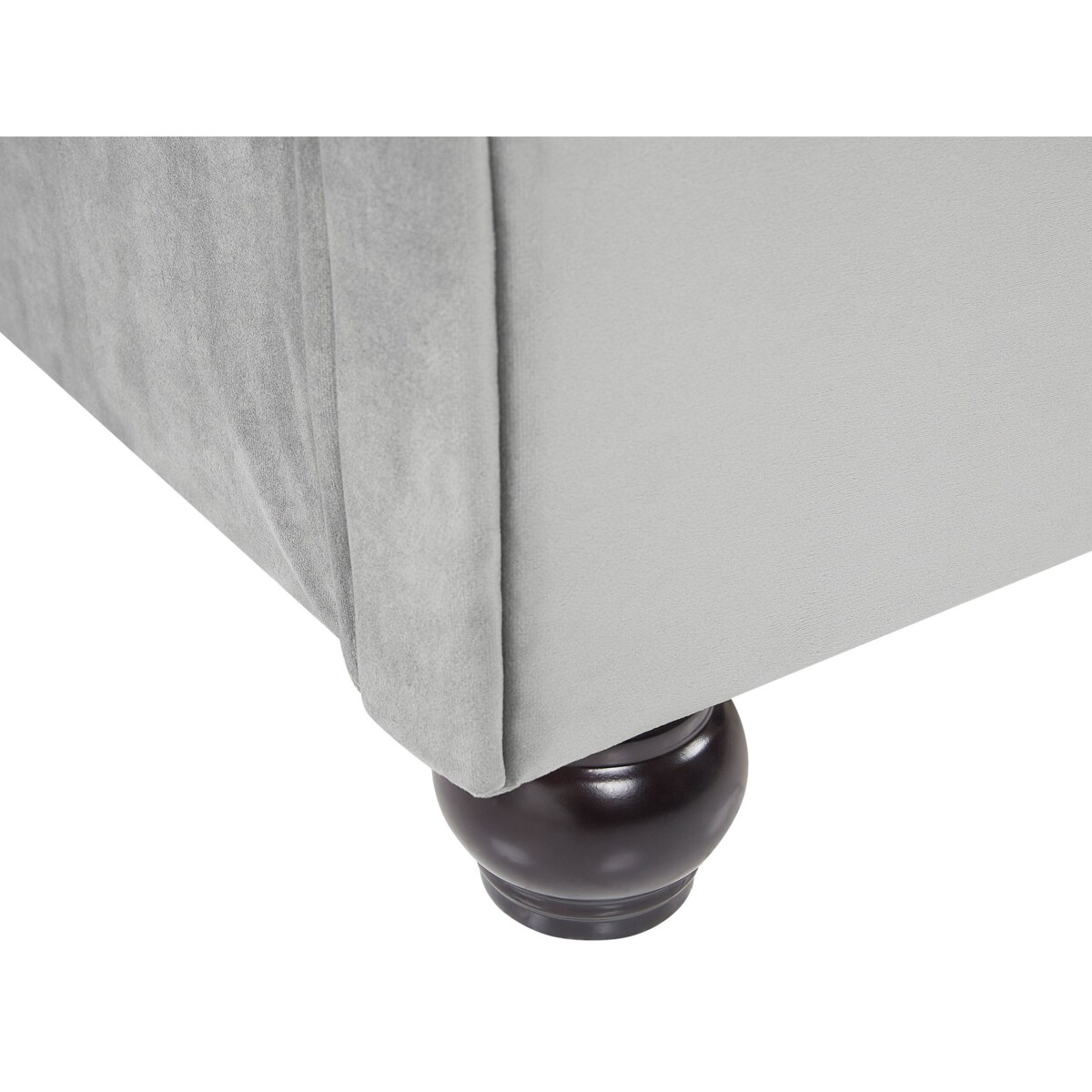 Łóżko wodne welurowe 140 x 200 cm szare AVALLON