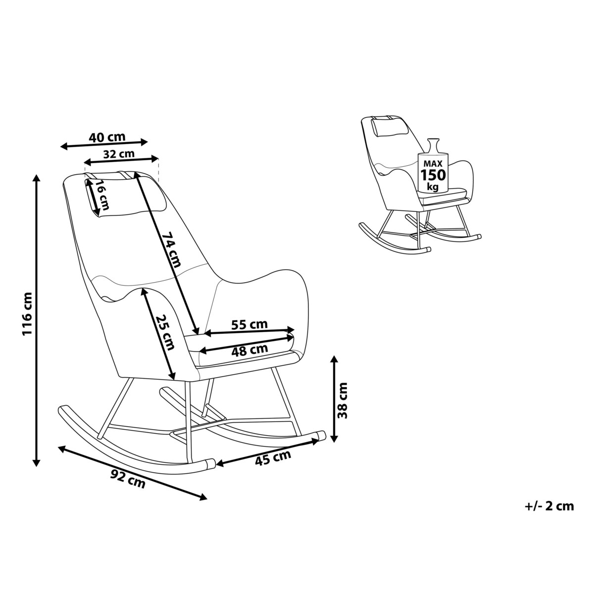 Fotel bujany żółty ARRIE