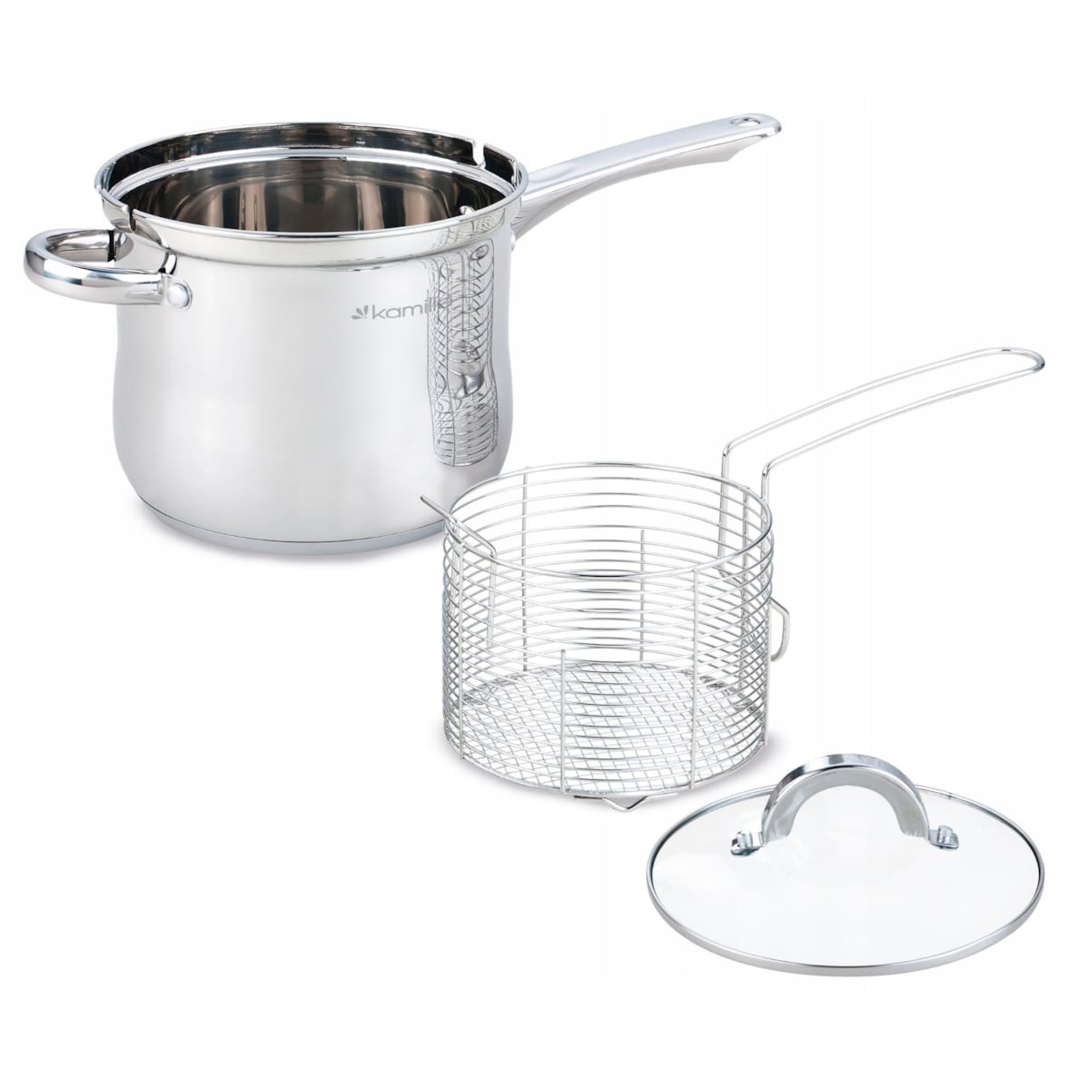 Garnek rondel do frytek makaronu z sitkiem 3.5L KAMILLE