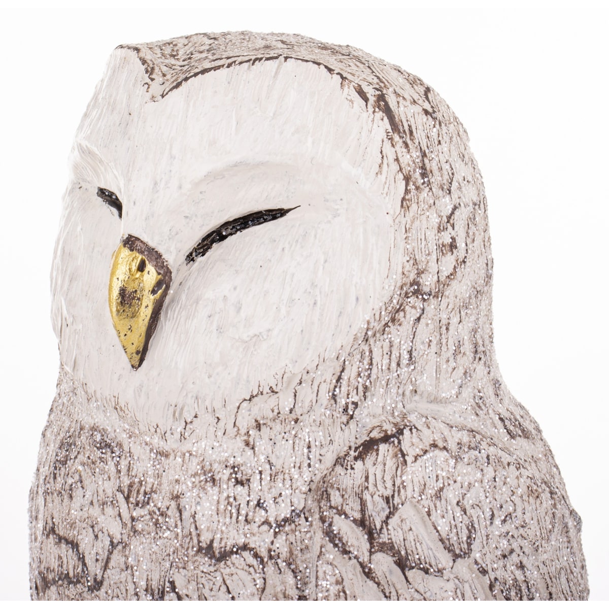 Dekoracja - biała sowa 23,5x11,5x11 cm UGLE