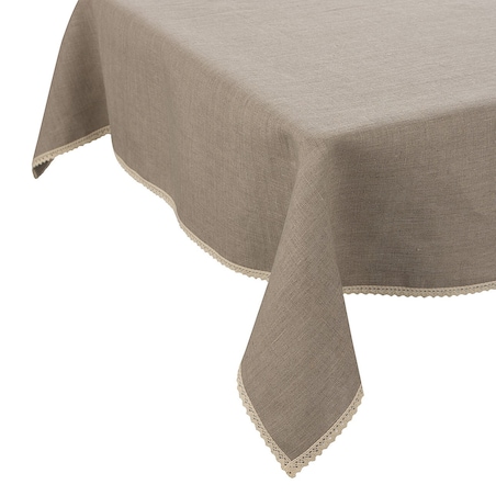 Obrus lniany z koronką 130x180 cm lniany