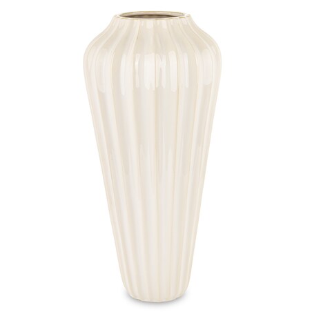 Wazon ceramiczny prążkowany 53x24x24 cm TEJANI-3 beżowy big