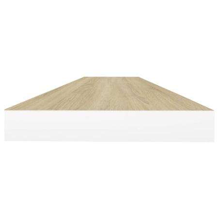 vidaXL Półki ścienne, 4 szt., dębowo-białe, 90x23,5x3,8 cm, MDF