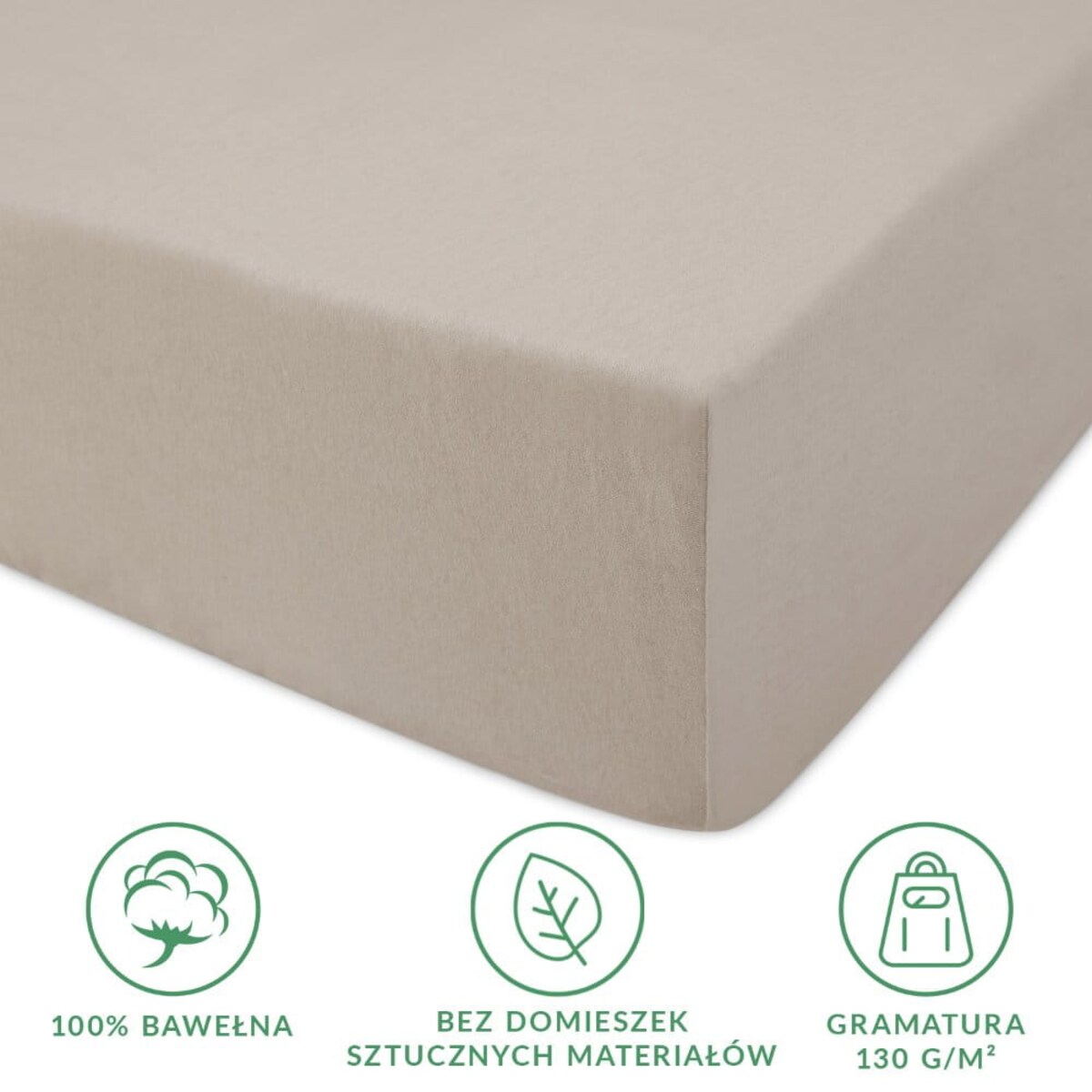 Prześcieradło jersey z gumką 180x200 kolor Kakao
