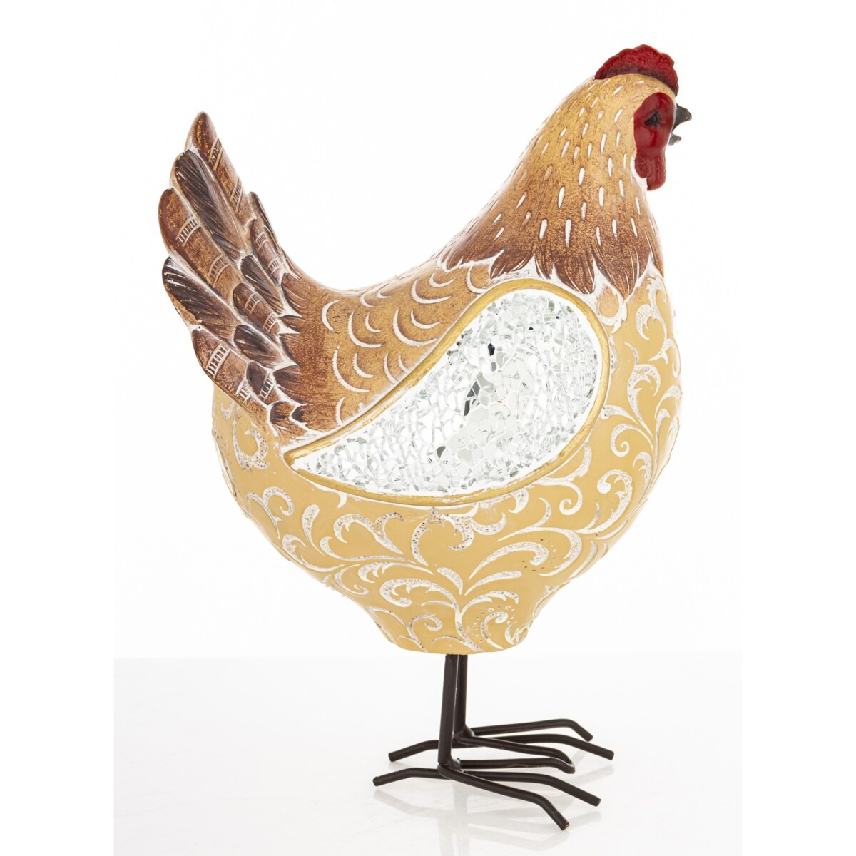 Dekoracja - brązowa kura 22,5x10x15,5 cm TOA medium