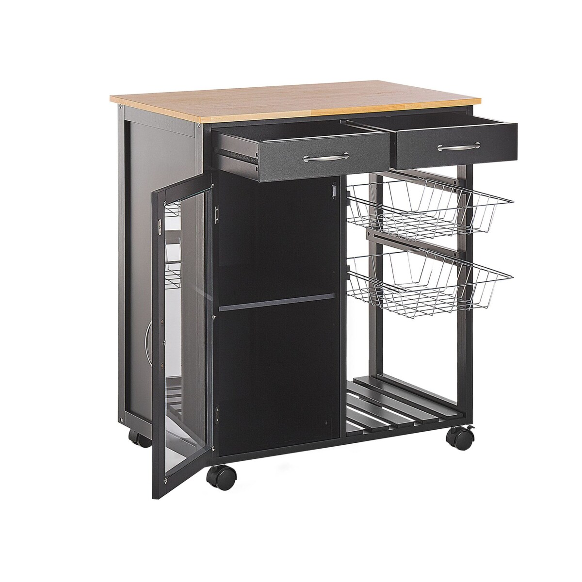 Wózek kuchenny 2 szuflady czarny BOVES